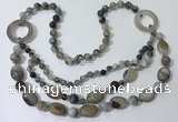 CGN595 23.5 inches striped agate gemstone beaded necklaces