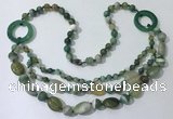 CGN599 23.5 inches striped agate gemstone beaded necklaces