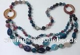 CGN601 23.5 inches striped agate gemstone beaded necklaces