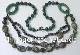 CGN604 23.5 inches imitation ruby zoisite gemstone beaded necklaces