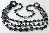 CGN631 24 inches chinese crystal & striped agate beaded necklaces