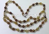 CGN651 22 inches chinese crystal & striped agate beaded necklaces