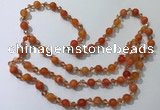 CGN654 22 inches chinese crystal & striped agate beaded necklaces