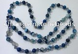 CGN656 22 inches chinese crystal & striped agate beaded necklaces