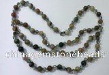 CGN657 22 inches chinese crystal & striped agate beaded necklaces