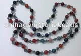 CGN661 22 inches chinese crystal & striped agate beaded necklaces