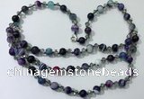 CGN662 22 inches chinese crystal & striped agate beaded necklaces