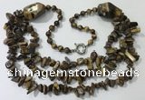 CGN676 22 inches stylish yellow tiger eye beaded necklaces