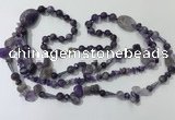 CGN680 23.5 inches chinese crystal & amethyst beaded necklaces