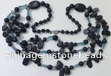 CGN683 23.5 inches chinese crystal & blue goldstone beaded necklaces