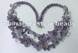 CGN696 22.5 inches chinese crystal & amethyst beaded necklaces