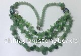 CGN699 22.5 inches chinese crystal & green aventurine beaded necklaces