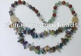 CGN703 22.5 inches chinese crystal & mixed gemstone beaded necklaces