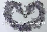 CGN710 22 inches fashion 3 rows amethyst beaded necklaces