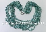 CGN727 19.5 inches stylish 6 rows turquoise chips necklaces