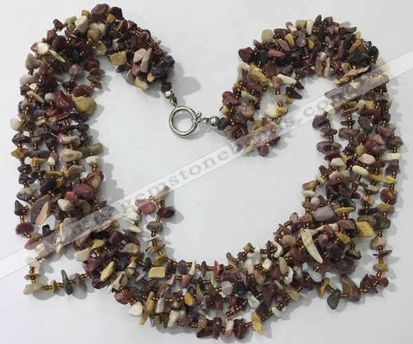 CGN735 19.5 inches stylish 6 rows mookaite chips necklaces