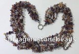 CGN736 19.5 inches stylish 6 rows mixed gemstone chips necklaces