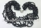 CGN748 19.5 inches stylish 8 rows blue goldstone chips necklaces