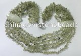 CGN758 20 inches stylish 6 rows prehnite chips necklaces