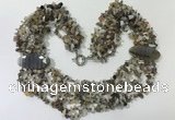 CGN761 20 inches stylish 6 rows Botswana agate chips necklaces