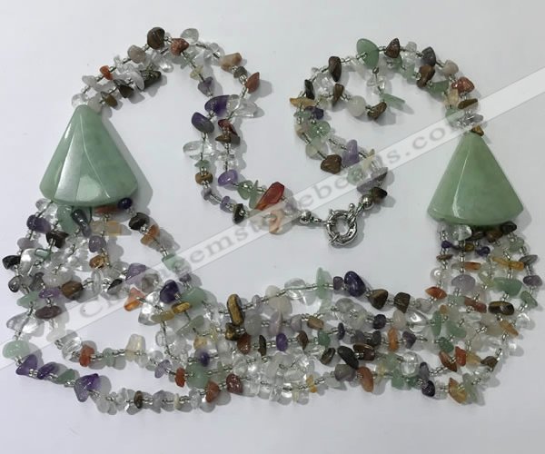 CGN786 23.5 inches stylish mixed gemstone chips necklaces