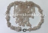 CGN825 20 inches stylish rose quartz statement necklaces