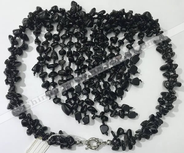 CGN833 20 inches stylish black agate gemstone statement necklaces