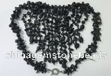 CGN834 20 inches stylish black obsidian statement necklaces