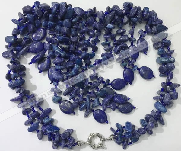 CGN836 20 inches stylish blue spot stone statement necklaces