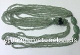 CGN846 30 inches trendy green aventurine long beaded necklaces