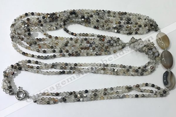 CGN850 30 inches trendy Montana agate long beaded necklaces