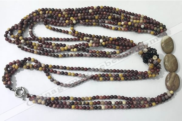 CGN853 30 inches trendy mookaite long beaded necklaces