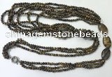 CGN854 30 inches trendy yellow tiger eye long beaded necklaces