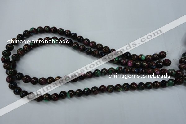 CGO01 15.5 inches 4mm round gold multi-color stone beads