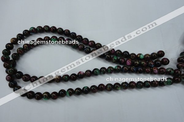 CGO02 15.5 inches 6mm round gold multi-color stone beads