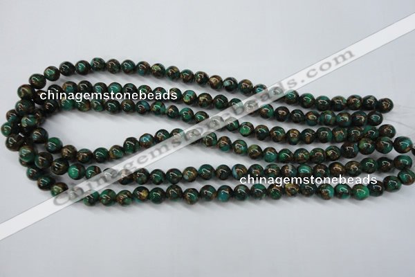 CGO100 15.5 inches 4mm round gold green color stone beads