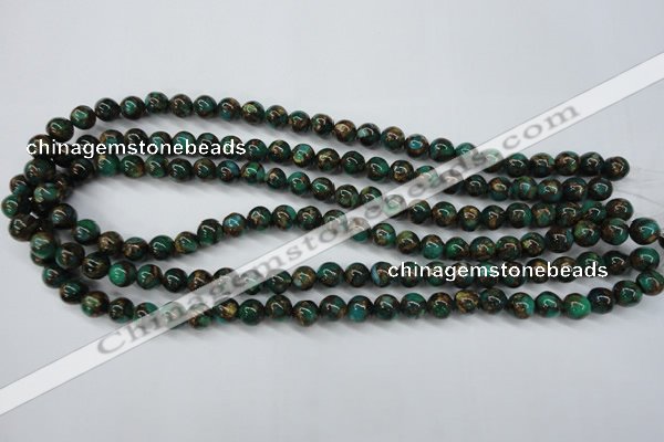 CGO101 15.5 inches 6mm round gold green color stone beads