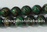 CGO104 15.5 inches 12mm round gold green color stone beads
