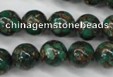 CGO106 15.5 inches 16mm round gold green color stone beads