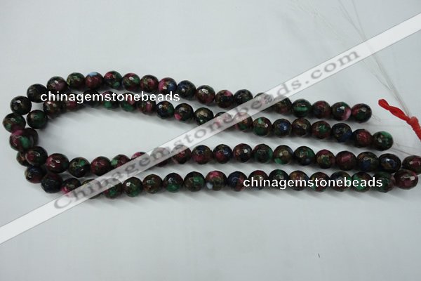 CGO11 15.5 inches 6mm faceted round gold multi-color stone beads