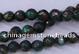 CGO111 15.5 inches 6mm faceted round gold green color stone beads