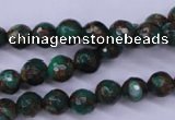 CGO112 15.5 inches 8mm faceted round gold green color stone beads