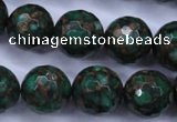 CGO118 15.5 inches 20mm faceted round gold green color stone beads