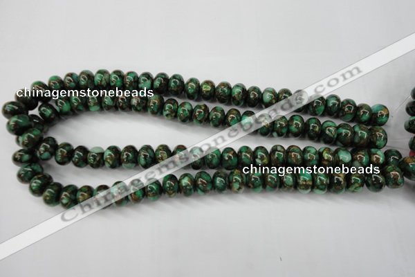 CGO121 15.5 inches 5*8mm rondelle gold green color stone beads