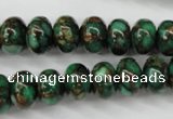 CGO122 15.5 inches 8*12mm rondelle gold green color stone beads
