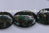 CGO150 15.5 inches 18*25mm oval gold green color stone beads