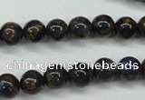 CGO161 15.5 inches 6mm round gold blue color stone beads