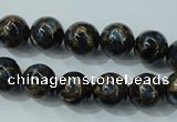 CGO163 15.5 inches 10mm round gold blue color stone beads