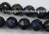 CGO177 15.5 inches 18mm faceted round gold blue color stone beads