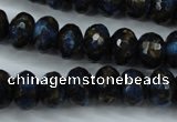 CGO185 15.5 inches 8*12mm faceted rondelle gold blue color stone beads